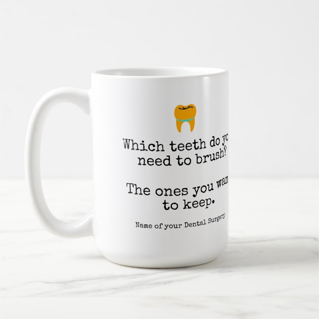 Dentist Oral hygiene instructions custom Kaffeetasse (Links)