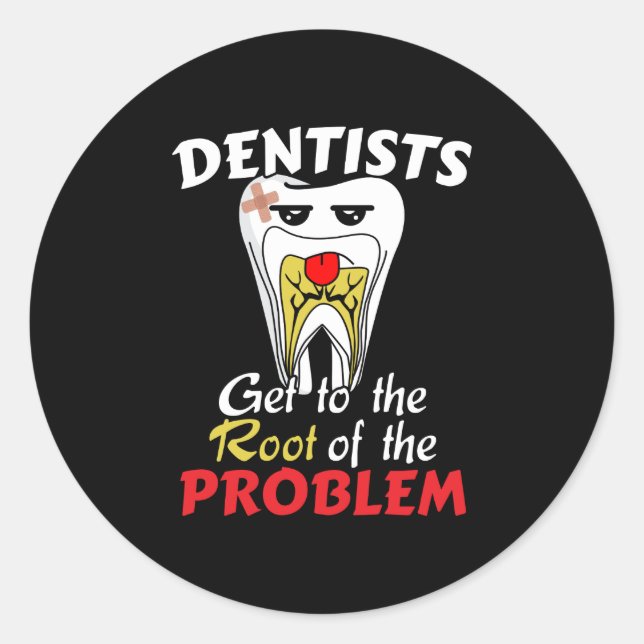 Dentist Root Canal - Tooth Cavity Pub Runder Aufkleber (Vorderseite)