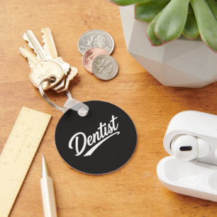 Dentist Schrift-Typografie Kaffeetasse Geschenk Schlüsselanhänger