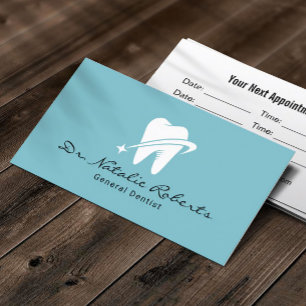 Dentist Star Tooth Logo Beruflich Zahnbüro Terminkarte