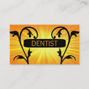 Dentist Sun Damask Business Card Visitenkarte