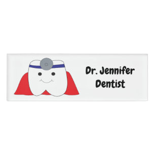 Dentist Super Hero Tooth personalize Namenschild
