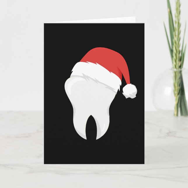 Dentist Teeth Christmas Hat Tooth-Geschenk Karte (Vorderseite)