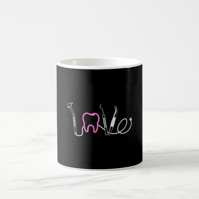 Dentist Teeth Dental LoveTooth Funny Gift Idee Kaffeetasse (Mittel)