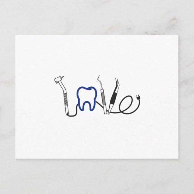 Dentist Teeth Dental LoveTooth Liebe Funny Gift Postkarte (Vorderseite)