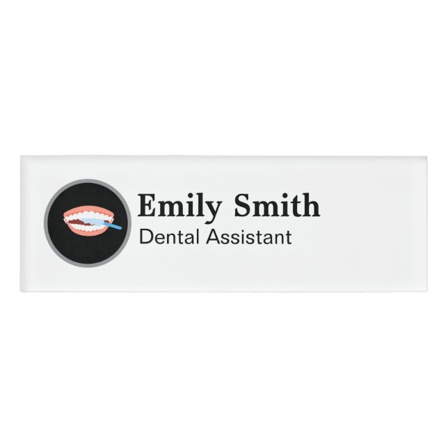 Dentist Tooth Logo Namenschild (Vorderseite)