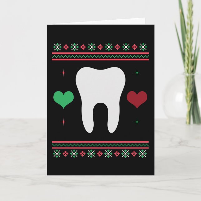 Dentist Ugly Weihnachts-Sweater Xmas Karte (Vorderseite)
