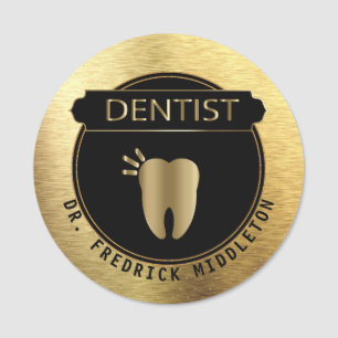 Dentist - UpScale Black and Gold Namensschild