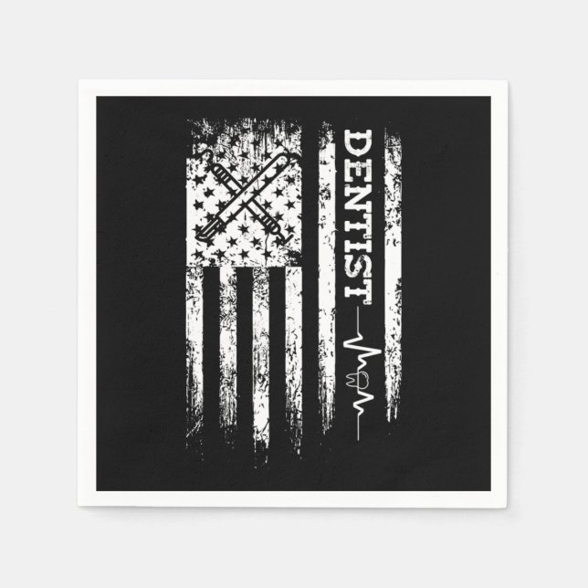 Dentist USA Flag Dentistry Tooth Doctor G Serviette (Vorderseite)
