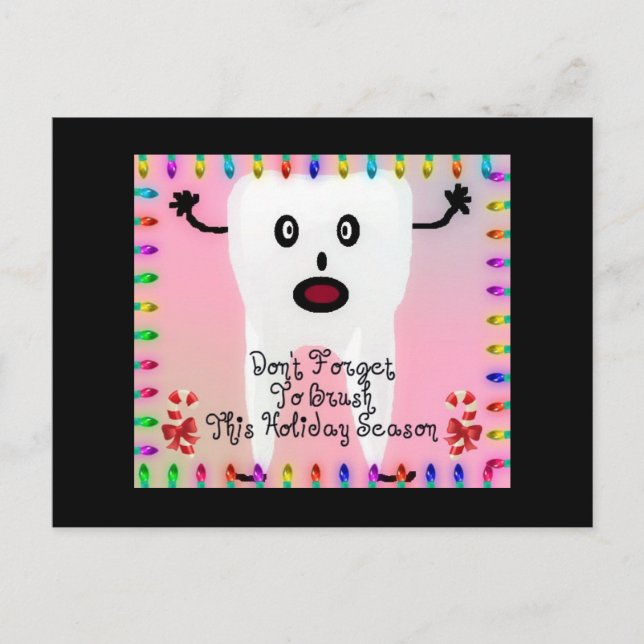 Dentist Weihnachts-Cartoon Feiertagspostkarte (Vorderseite)