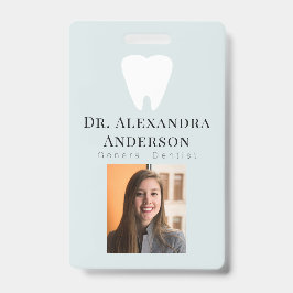 Dentist White Teeth Light Blue ID Photo Ausweis