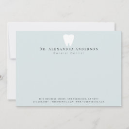 Dentist White Teeth Light Blue Mitteilungskarte
