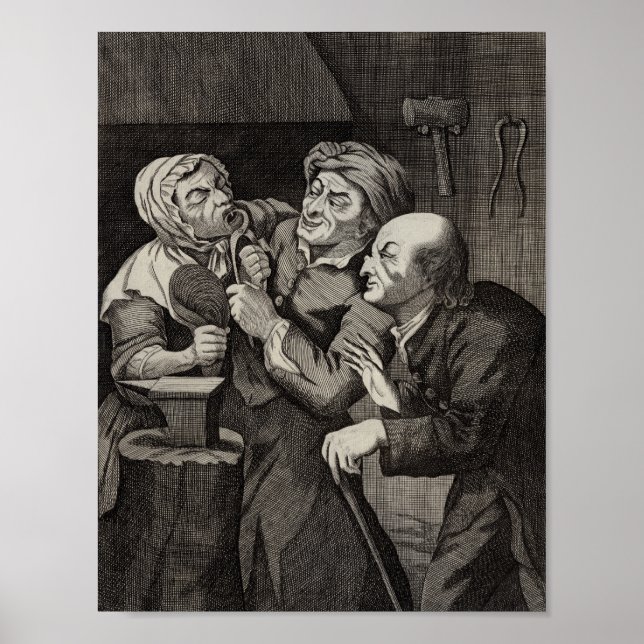 Dentiste drôle Bureau Antique Dentistère Poster (Devant)