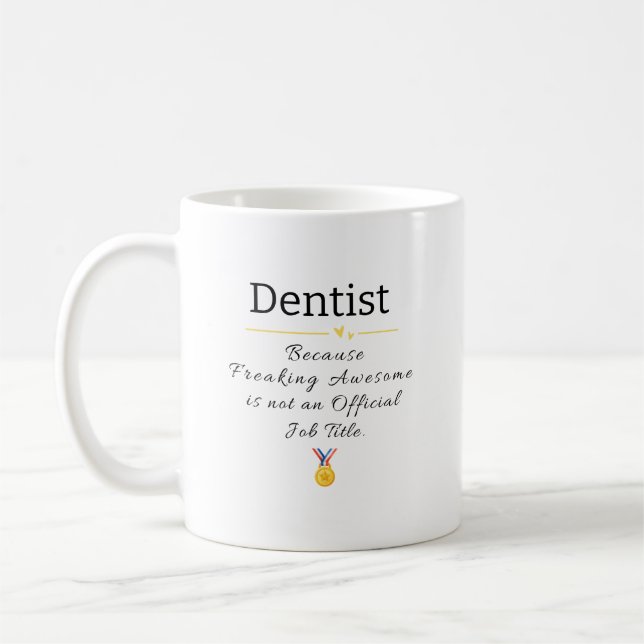 Dentiste drôle Titre du travail Café Mug (Gauche)