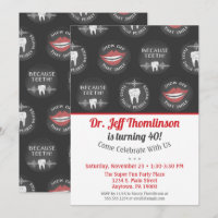 Dentiste Invitation Anniversaire Chalk Dental Part