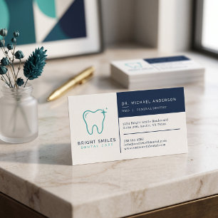 Dentiste Moderne Propre Cartes de Visite Dentaire