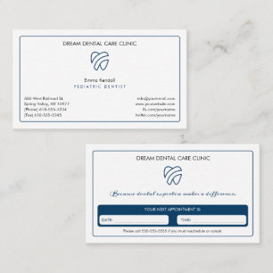 Dentiste pédiatrique Carte de rendez-vous élégan