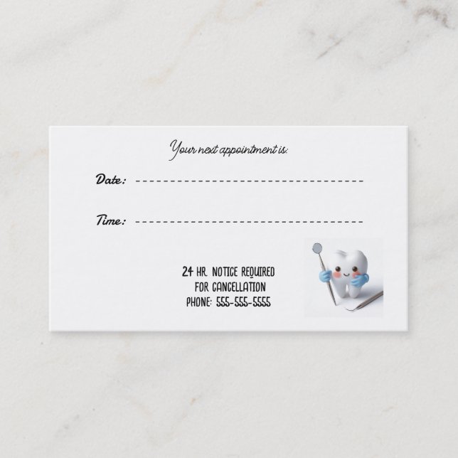 Dentistry Rendez-vous Whimsy Office Card (Devant)