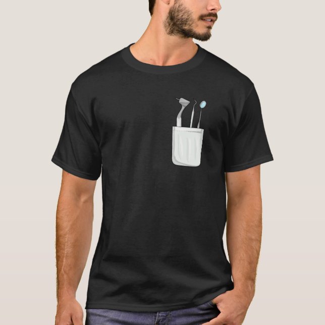 Dentistry Tools Orthondontist Dental Breast Pocket T-Shirt (Vorderseite)