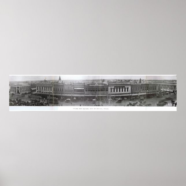 Denton, Texas - South Side of Square Anfang der 19 Poster (Vorne)