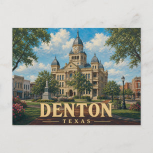 Denton Texas Vintage Reise Postkarte