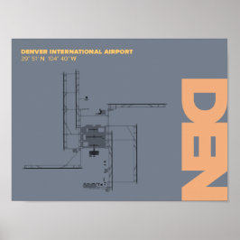 Denver Airport (DEN) Diagramm Poster