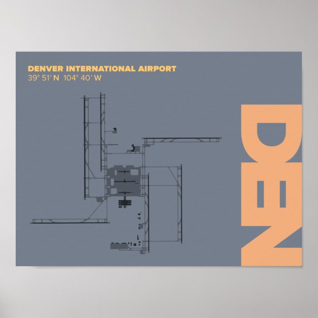 Denver Airport (DEN) Diagramm Poster (Vorne)