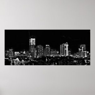 Denver bis zum Nacht in Schwarzweiss Poster