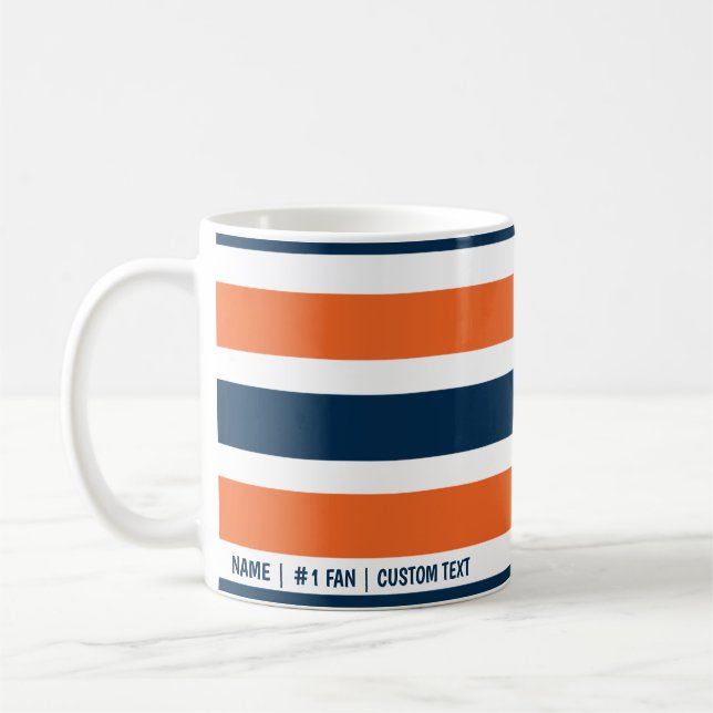 Denver Broncos Minimalistisch Colour Bars Kaffeema Kaffeetasse (Links)