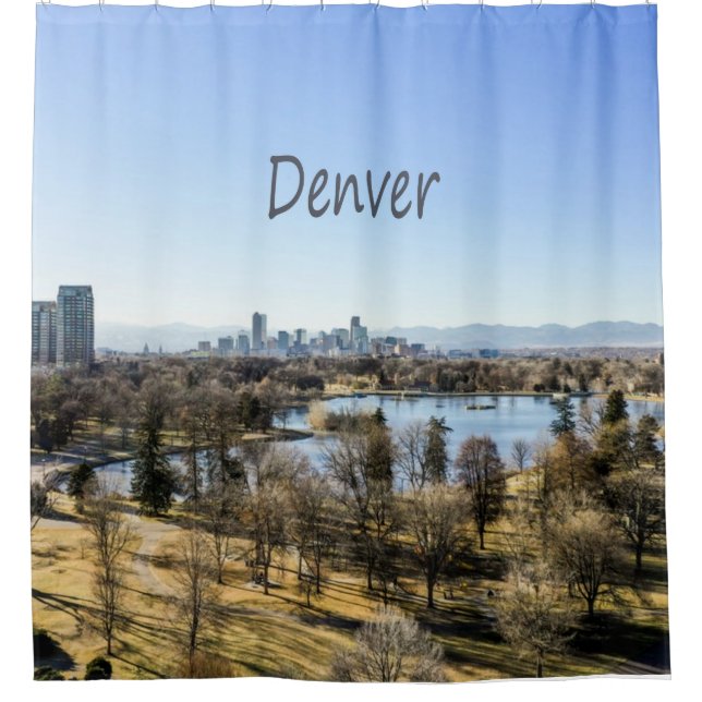 Denver City and Mountains Colorado Duschvorhang (Vorderseite)