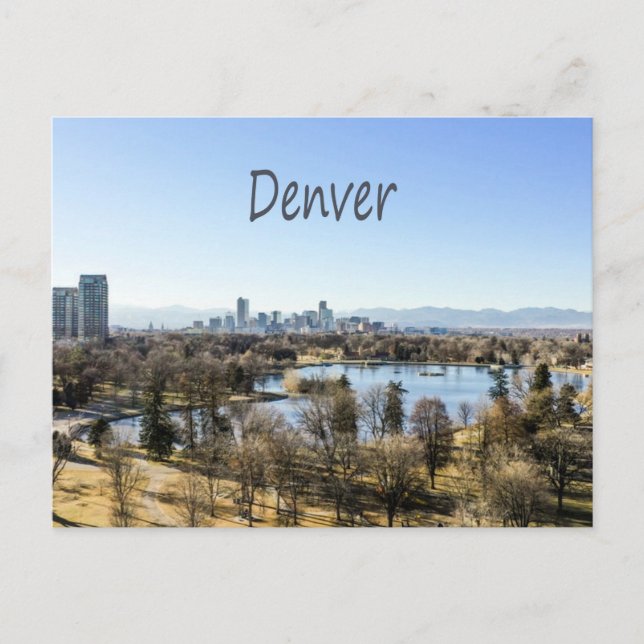 Denver City and Mountains Colorado Postkarte (Vorderseite)