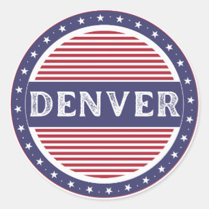 Denver City Pride-Emblem – Amerikanische Identität Runder Aufkleber