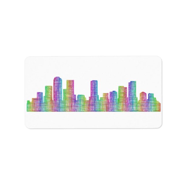 Denver City Skyline Adressaufkleber (Vorne)