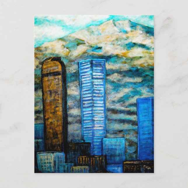 Denver Cityscape, Postkartenmalerei Postkarte (Vorderseite)