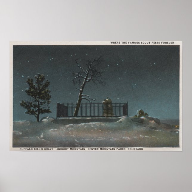 Denver, CO - Blick auf Buffalo Bill's Grave Poster (Vorne)