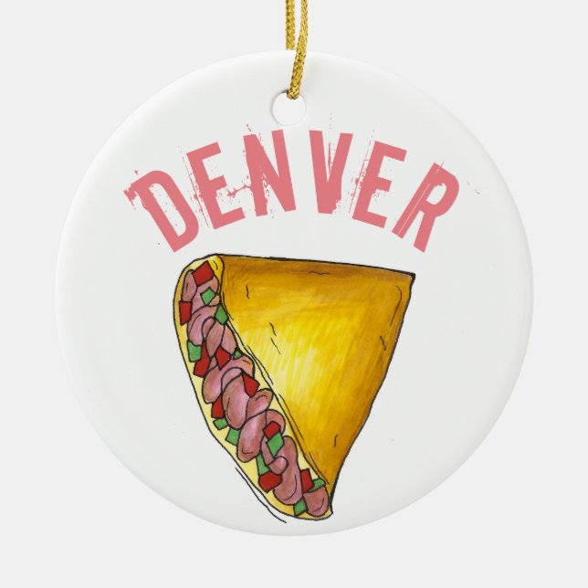 Denver CO Colorado Frühstück Ei Omelet Keramik Ornament (Vorne)