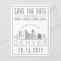 Denver, Co | Stilisierte Skyline Save the Date