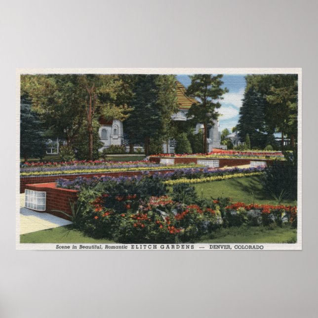 Denver, Colorado - Blick auf Elitch Poster (Vorne)