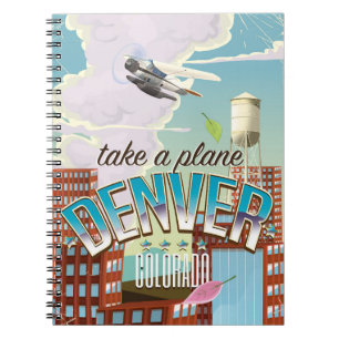 Denver Colorado Cartoon Reiseplakat. Notizblock