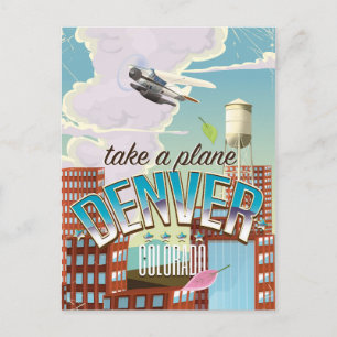 Denver Colorado Cartoon-Reiseplakat Postkarte