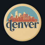 Denver Colorado City Skyline Vintag Cityscape Magnet<br><div class="desc">Vintages und retro City Design mit wunderschöner Skyline, touristischer Attraktion und Stadtbild. Cooler Wolkenkratzer und Gebäude Silhouette Illustrationen für Touristen und Reisende. Ideal als Souvenir, um Zuhause zu bringen, wenn Sie durch die Welt reisen. Rett die Erinnerung an deine Reise und Ferien mit Familie und Freunden. Die Hintergrundfarbe kann auf...</div>