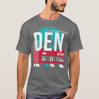 Denver Colorado DEN Airport Code Gepäckstück Tag T-Shirt