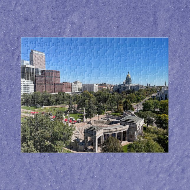 Denver Colorado Downtown Landscape (A puzzle of downtown Denver, Colorado including the state capitol building.)