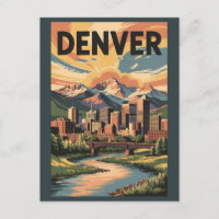 Denver Colorado Illustration Sonnenuntergang Reise