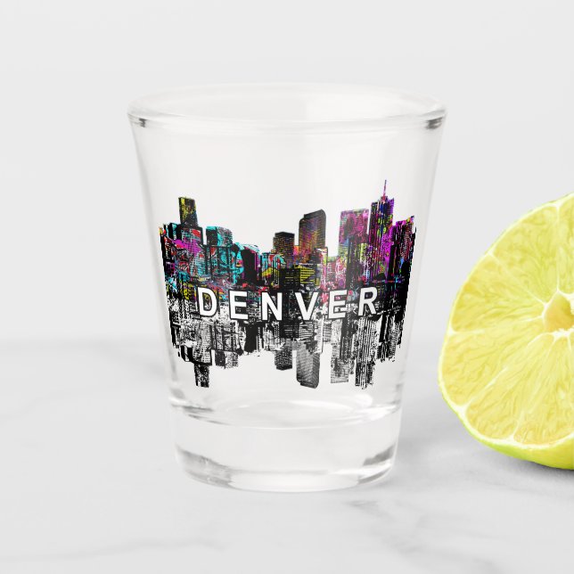 Denver, Colorado in Graffiti-Schießglas Schnapsglas (Vorderseite)