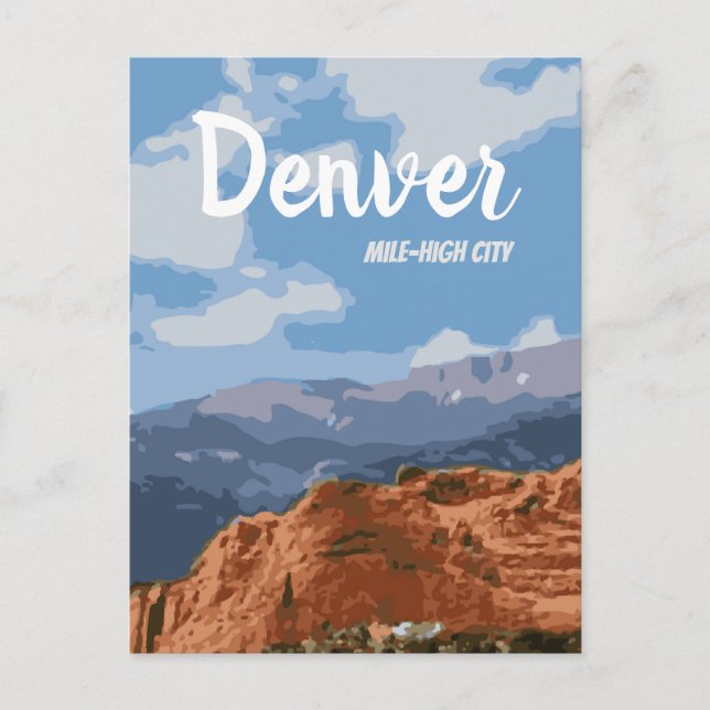 Denver Colorado Mile-High City Postcard Postkarte (Vorderseite)