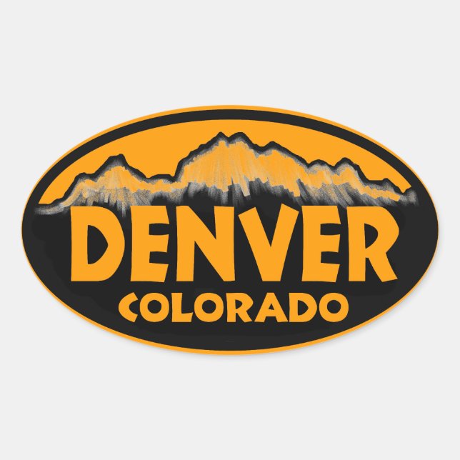 Denver Colorado Ovaler Aufkleber (Vorderseite)