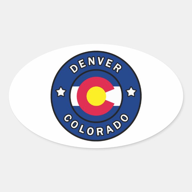 Denver Colorado Ovaler Aufkleber (Vorderseite)