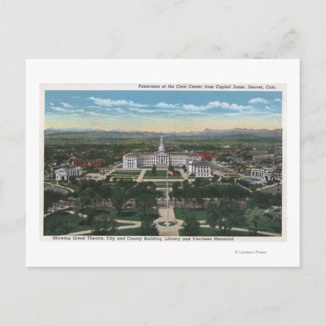 Denver, Colorado - Panorama der Stadt Postkarte (Vorderseite)
