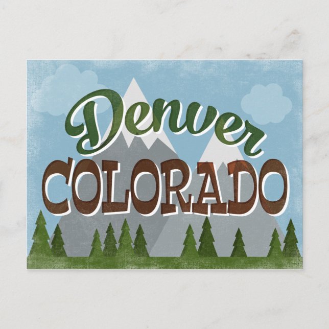 Denver Colorado Postcard Snowy Mountains Spaß Postkarte (Vorderseite)